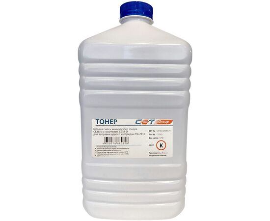  Тонер Cet CE38-K/CE38-D CET111068579 черный бутылка 579гр. (в компл.:девелопер) для принтера Konica Minolta Bizhub C227/287 