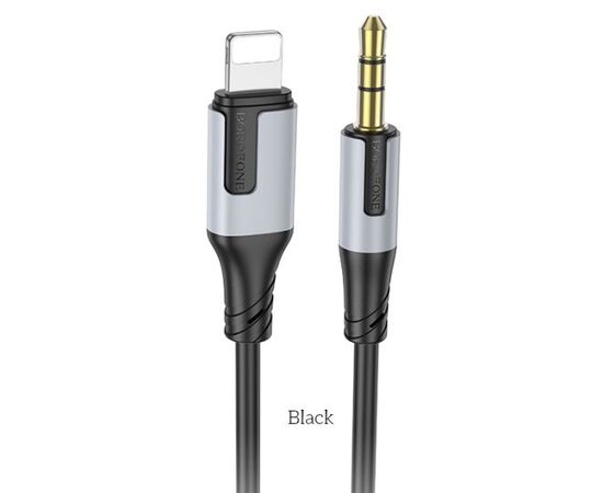 Аудио кабельBOROFONE BL19/ AUX аудио кабель/3.5 mm jack - Lightning/ 1m/ черный 